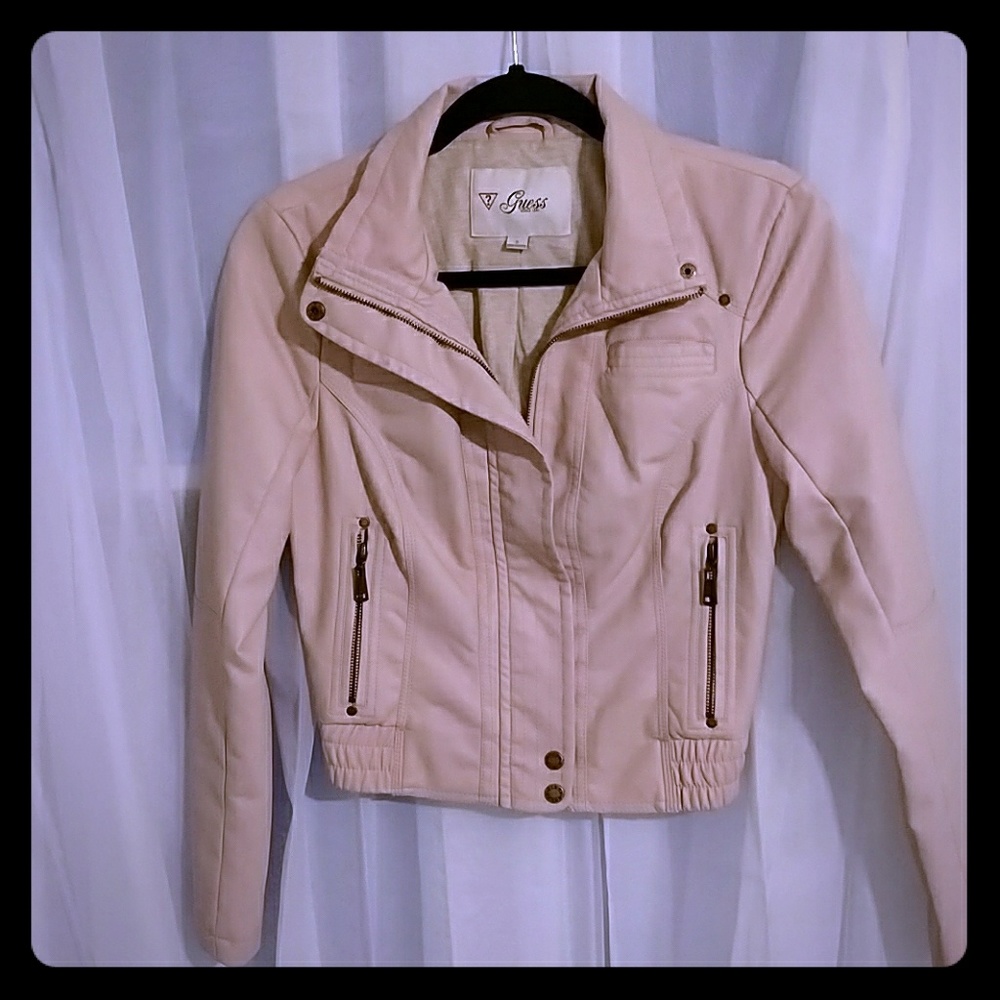 Light pink Guess leather jacket